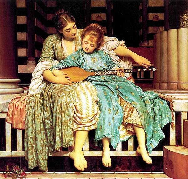 Lord Frederic Leighton Mussic Lesson Sweden oil painting art